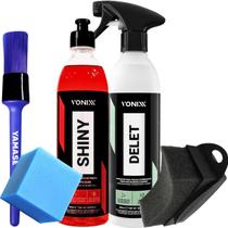 Kit Pneu Pretinho Brilho Molhado Shiny Vonixx Limpador de Pneu Rodas Delet Vonixx 500ml Spray de Espuma