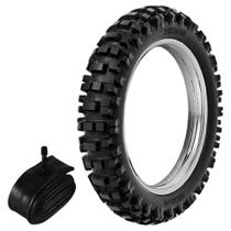 Kit Pneu Trilha Biz 125 Pop 110i Raptor 125 90/100-14 Rmx35 Rinaldi + Câmara