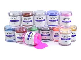 Kit po acrilico colorido seven 13 cores 130g para unhas porcelana - Mix da Jo