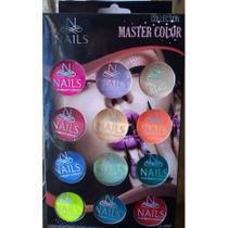 Kit Po Acrilico Nails Profissional Master Color 10g Cx 12und