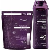 kit pó descolorante Ametista 300gr e agua oxigenada 900lm yama