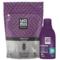 Kit Pó Descolorante Ametista + Oxigenada 30 Volumes 100ml Profissional 8 Tons Yama 300g Kit Pó Descolorante Ametista + Oxigenada 30 Volumes 100ml Profissional 8 Tons Yama 300g