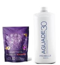 Kit Pó Descolorante Ametista Ultra Blonde STAND POUCH 300G + Agua Oxigenada 30V 900 Ml Probelle
