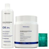 Kit Pó Descolorante Azul e Água Oxigenada 10 Volumes Prohall