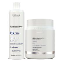 Kit Pó Descolorante Branco e Água Oxigenada 10 Vol. ProHall