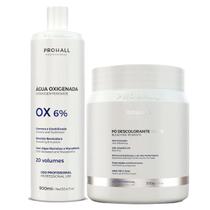 Kit Pó Descolorante Branco e Água Oxigenada 20 Vol. ProHall