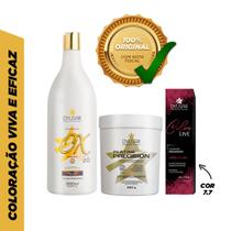 Kit Pó Descolorante de 250 g + Ox de 20 vol + Coloração 7.7 Kit Pó Descolorante de 250 g + Ox de 20 vol + Coloração 7.7