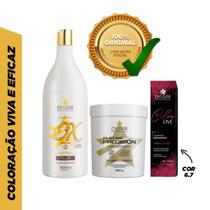 Kit Pó Descolorante De 250 G + Ox De 5 Vol + Coloração 6.7