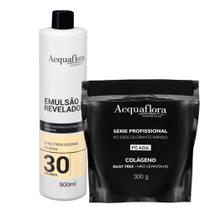 Kit Pó Descolorante + Emulsão Reveladora Acquaflora Volume 30 900ml Kit Pó Descolorante + Emulsão Reveladora Acquaflora Volume 30 900ml