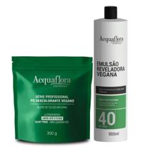 Kit Pó Descolorante + Emulsão Reveladora Vegana Acquaflora 40 Volumes 900ml Kit Pó Descolorante + Emulsão Reveladora Vegana Acquaflora 40 Volumes 900ml