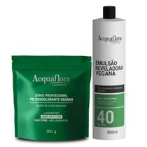 Kit Pó Descolorante + Emulsão Reveladora Vegana Acquaflora 40 Volumes 900ml Kit Pó Descolorante + Emulsão Reveladora Vegana Acquaflora 40 Volumes 900ml
