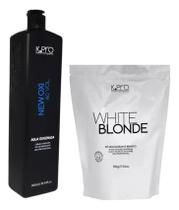 Kit pó descolorante white blond 500gr + água oxigenada 900ml - kpro