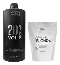 Kit pó descolorante white blond 500gr + água oxigenada 900ml - kpro