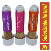 Kit pó saborizante pet mini lambe lambe natural 3 sabores