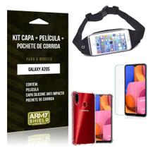 Kit Pochete Galaxy A20S Pochete + Capinha Anti Impacto + Película de Vidro - Armyshield