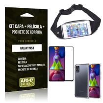 Kit Pochete Galaxy M51 Pochete + Capinha Anti Impacto + Película de Vidro 3D - Armyshield
