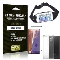 Kit Pochete Galaxy Note 20 Pochete + Capinha Anti Impacto + Película de Vidro 3D - Armyshield