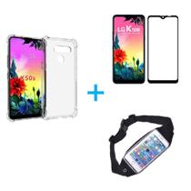 Kit Pochete LG K50s + Capinha Anti Impacto + Película de Vidro
