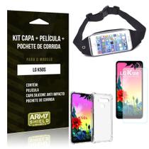 Kit Pochete LG K50s Pochete + Capinha Anti Impacto + Película de Vidro - Armyshield