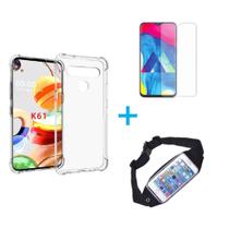 Kit Pochete LG K61 + Capinha Anti Impacto + Película de Vidro