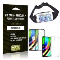 Kit Pochete Moto G9 Plus Pochete + Capinha Anti Impacto + Película de Vidro 3D - Armyshield