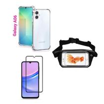 Kit Pochete Samsung Galaxy A06 + Capinha Anti Impacto + Película de Vidro