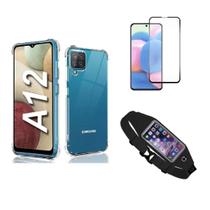 Kit Pochete Samsung Galaxy A12 + Capinha Anti Impacto + Película de Vidro