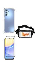Kit Pochete Samsung Galaxy A15 + Capinha Anti Impacto + Película de Vidro