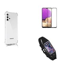 Kit Pochete Samsung Galaxy A73 5G + Capinha Anti Impacto + Película de Vidro