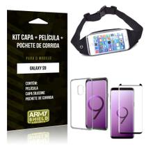 Kit Pochete Samsung Galaxy S9 Pochete + Capa + Película de Vidro - Armyshield