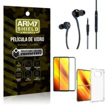 Kit Poco X3 Fone Extreme+Capa Anti Impacto+Película 3D