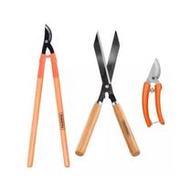 Kit Poda 3 Tesouras Afiadas C/ Tesourão P/ Galhos Tramontina Kit Poda 3 Tesouras Afiadas C/ Tesourão P/ Galhos Tramontina