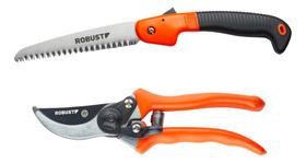 Kit Poda Jardinagem Serrote 180mm E Tesoura 8p. Rubust