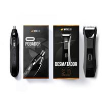 Kit Poda MANCLUB O Desmatador 2.0 e O Podador Aparadores de pêlos corporais e nasais À prova dágua e à prova de cortes Bateria de longa duração