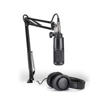 Kit Podcast Audio Technica AT2020PK Microfone + Fone ATHM20x