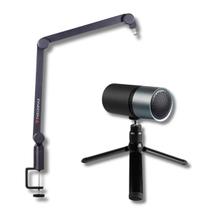 Kit Podcast Braço Articulado Thronmax S4 Phantom Boom Stand + Microfone Condensador Thronmax MDrill M8 Pulse
