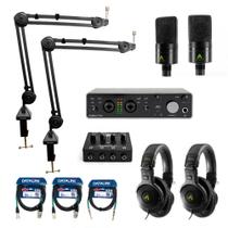 Kit Podcast Profissional Armer PodPro Duo com 2 Microfones