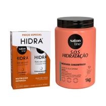 Kit Poder da Hidratação com Shampoo, Condicionador e Máscara Concentrada, Salon Line, 300ml e 1kg