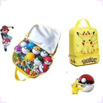 Kit Pokemon Mochila+pokebolas+pokemons Variados Pikachu