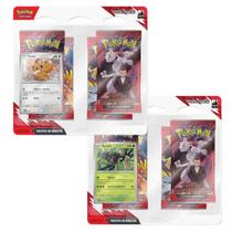 Kit Pokémon TCG com 2 Blisters Rivais Predestinados Eevee e Zarude com 50 Cartas e 8 Boosters