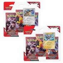 Kit Pokémon TCG com 2 Blisters Rivais Predestinados Kangaskhan e Zebstrika com 6 Boosters 38 Cartas Kit Pokémon TCG com 2 Blisters Rivais Predestinados Kangaskhan e Zebstrika com 6 Boosters 38 Cartas