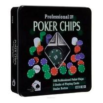 Kit Poker Chips Profissional 100 Fichas