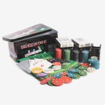 Kit Poker com 200 Fichas Porta Niquel e Baralho Kit Poker com 200 Fichas Porta Niquel e Baralho