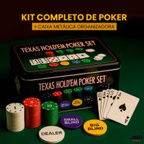 Kit Poker Completo para Noites de Jogo com 200 Fichas e Caixa