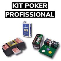Kit Poker Profissional Completo + Embaralhador De Cartas + Baralho Copag 139 Original