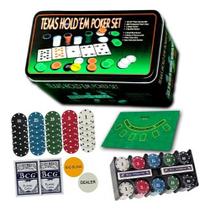 Kit Poker Profissional Em Lata 100 Fichas Jogo Baralho - Kit Poker Profissional Em Lata 100 Fichas Jogo Baralho -