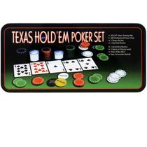Kit Poker Profissional Em Lata 200 Fichas Texas Hold'Em Set
