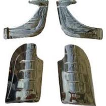 Kit Polaina Paralama Fusca Frisada Inox Com 04 Peças