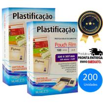 Kit Polaseal A4 220x307 - 200 Folhas - Plástico para Plastificação Pouch Film 0,05