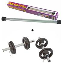 Kit Polibarra + 2 Barras 40cm ocas e Anilhas 12kg - Poli Sports